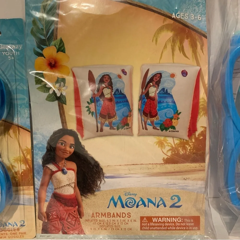 NIP. DISNEY Moana 2 Goggles, Snorkel, and Arm Floaties